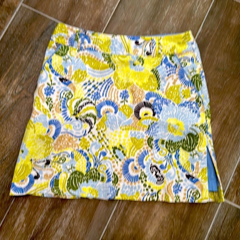 Sport Haley Women's Skort Size 4 Stunning Floral Mosaic Print Yellow Blue Green